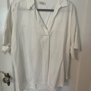 MADEWELL White Blouse with button back! XXL